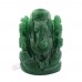 Gajananda Ganesha Idol in Green Jade Gemstone - 115 Gms