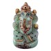 Bhagwan Ganesh Painted Murti in Green Aventurine Stone - 90 grams (Size_2.5x1.5x1.25 inch)