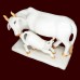 Cow and Calf Statue in White Marble- Size: 9 x 12 x 5 inch - 7 kgs