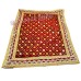 Floral Embroidered Red Velvet Pooja Aasan - Size: 9x13 inches