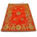 Golden Embroidered Orange Colour Velvet Puja Aasan - Size: 9x13 inches