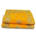 Yellow Colour Velvet Puja Aasan With Golden Embroidered - Size: 9x13 inches