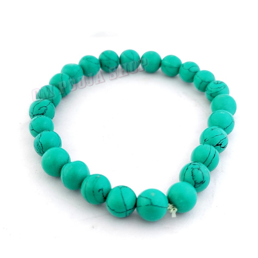 Turquoise Firoza Stone Bracelet - Beads 8 mm