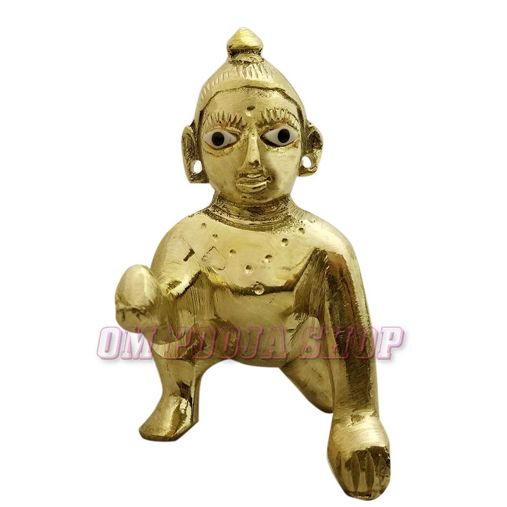 Bal Gopal Idol in Panchdhatu | Buy Baby Krishna online from OM POOJA SHOP