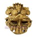 Kirtimukha Wall Hanging Mask in Antique Brass - Size 5.5 x 4 x 2 Inches