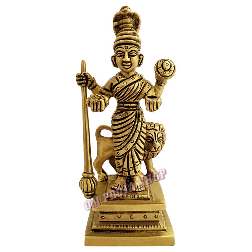 Kolhapur Lakshmi Devi Idol in Brass Size- 1.9 x 2 x 4.75 inches