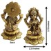 Goddess MahaLaxmi Statue in Brass - Size: 3.75 x 2.25 x 2.25 inch