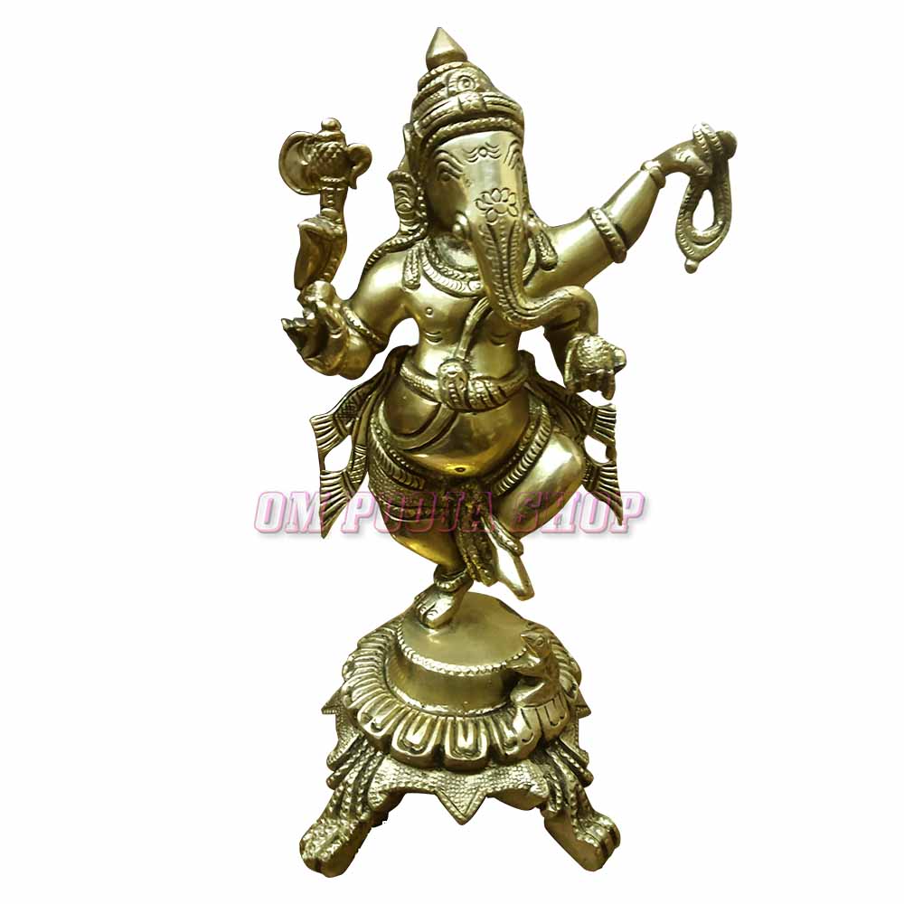 Amazon.com: Lord Ganesha in Dancing Position with His Rat Poster Painting  in Wood Craft Frame Art Craft Handicrafts: Posters & Prints