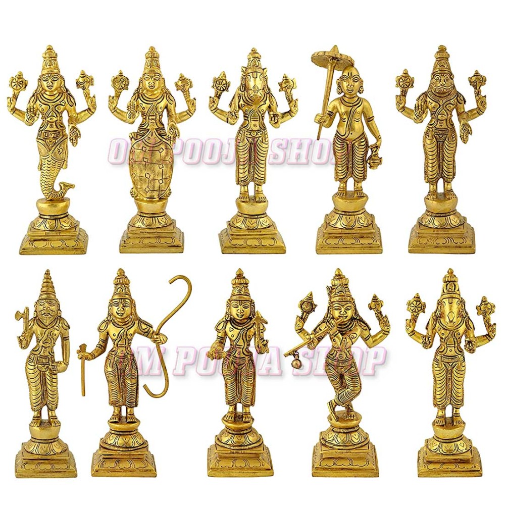 Dasavatharam of Lord Vishnu Statues in Brass Buy online USA