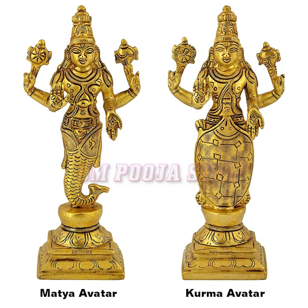 Dasavatharam of Lord Vishnu Statues in Brass Buy online USA
