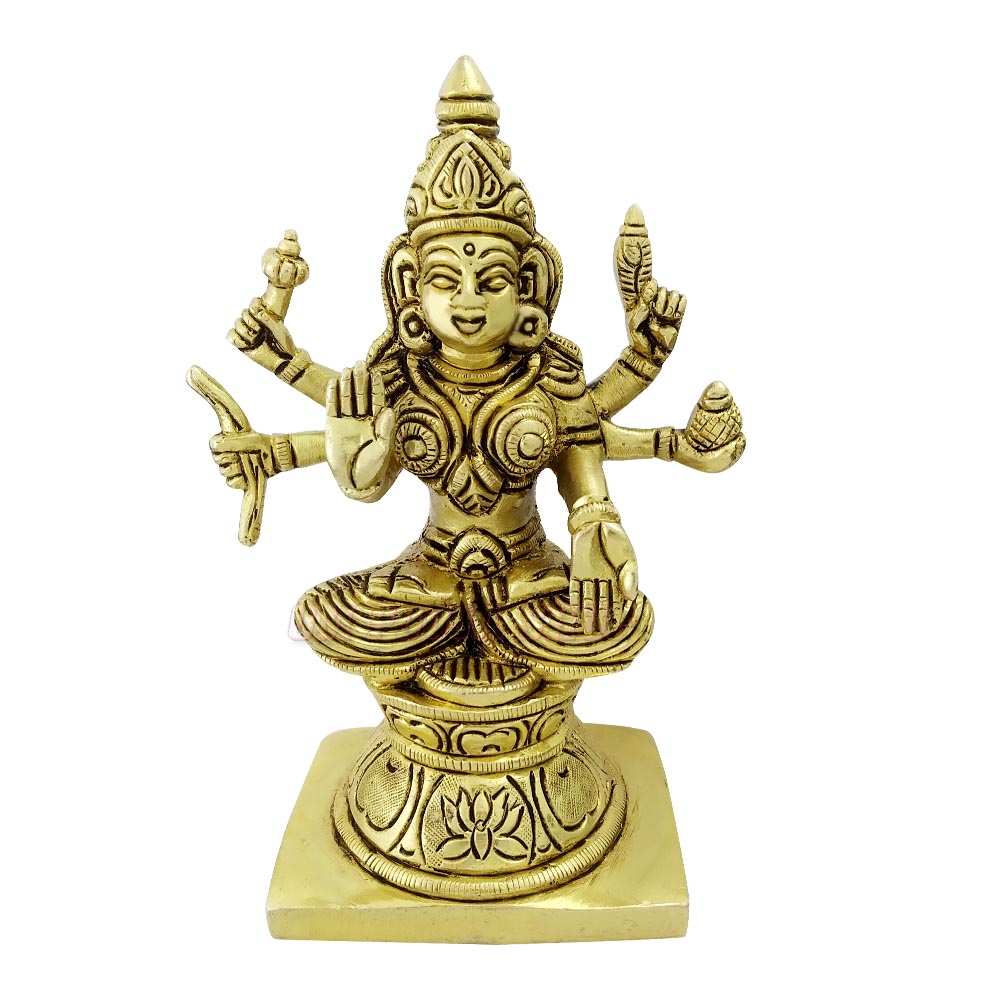Goddess Dhana Lakshmi Mata Brass Statue One Of Ashta Laxmi