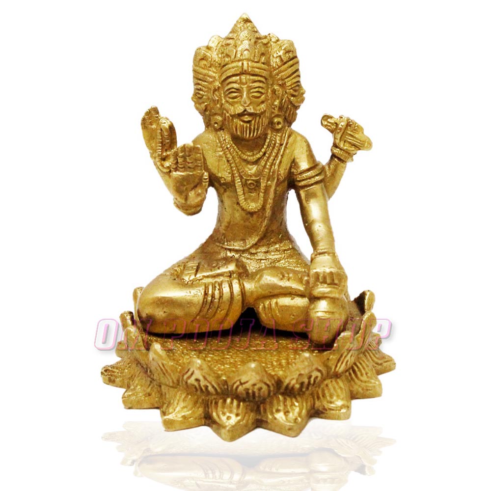 Lord Brahma Idol in Brass for sale buy God Sculpture online from India