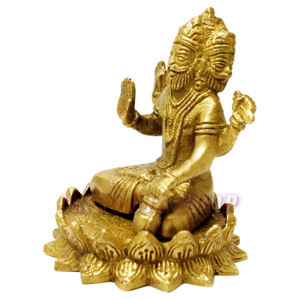 Lord Brahma Idol in Brass for sale buy God Sculpture online from India