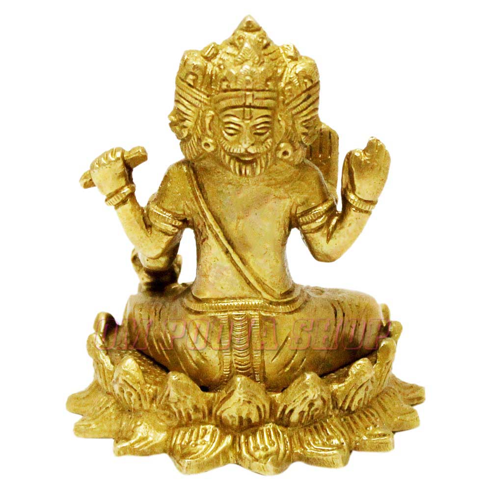 Lord Brahma Idol in Brass for sale buy God Sculpture online from India