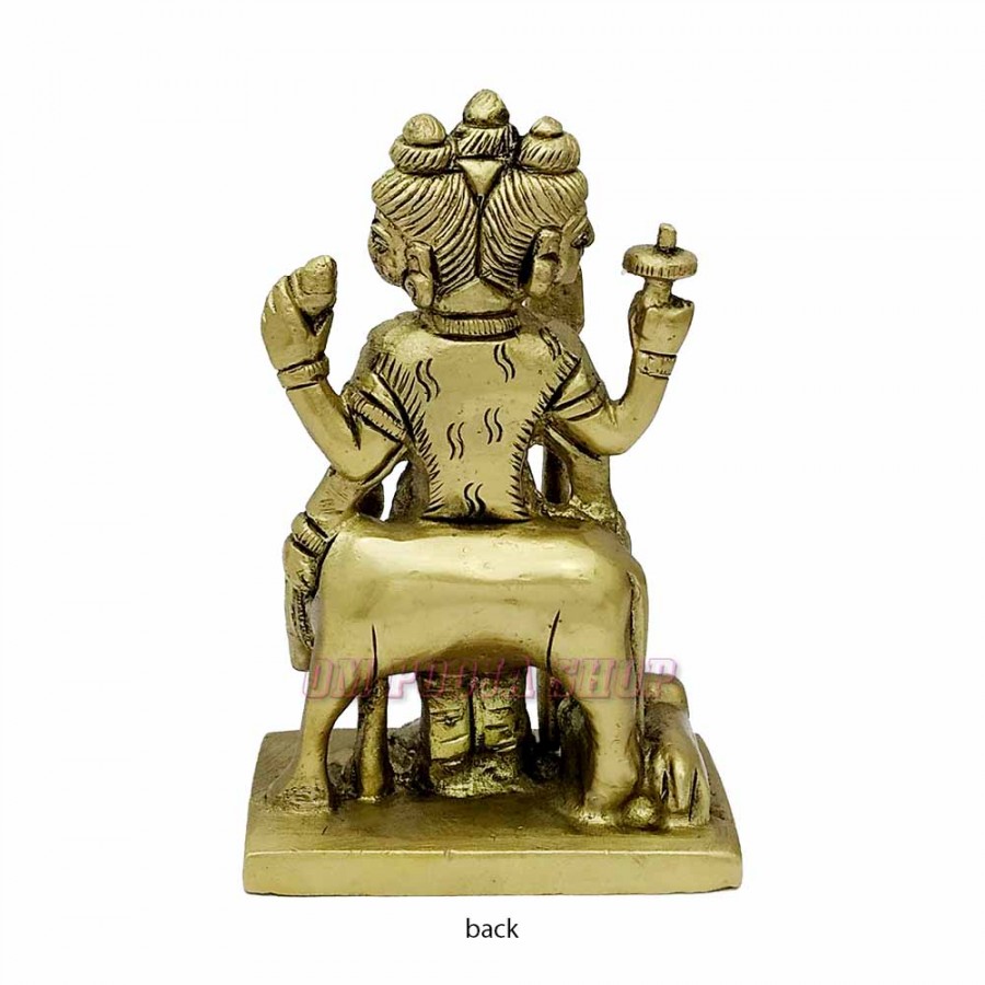 Lord Dattatreya Baba Idol In Brass - 4 Inches @ USA UK India