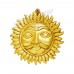 Adiya Mukh Surya Wall Hanging in Brass - 7 inches