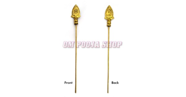 M&M - Brass Pooja Muruga Vel / Traditional Brass Lord Murugan Vel / Bhala /  Javelin / Spear Weapon for Pooja Item