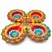 Glow Decorative Clay Diya Set Of 4