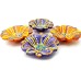 Flower Swastik Clay Diya Set Of 4