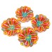 Flower Swastik Clay Diya Set Of 4