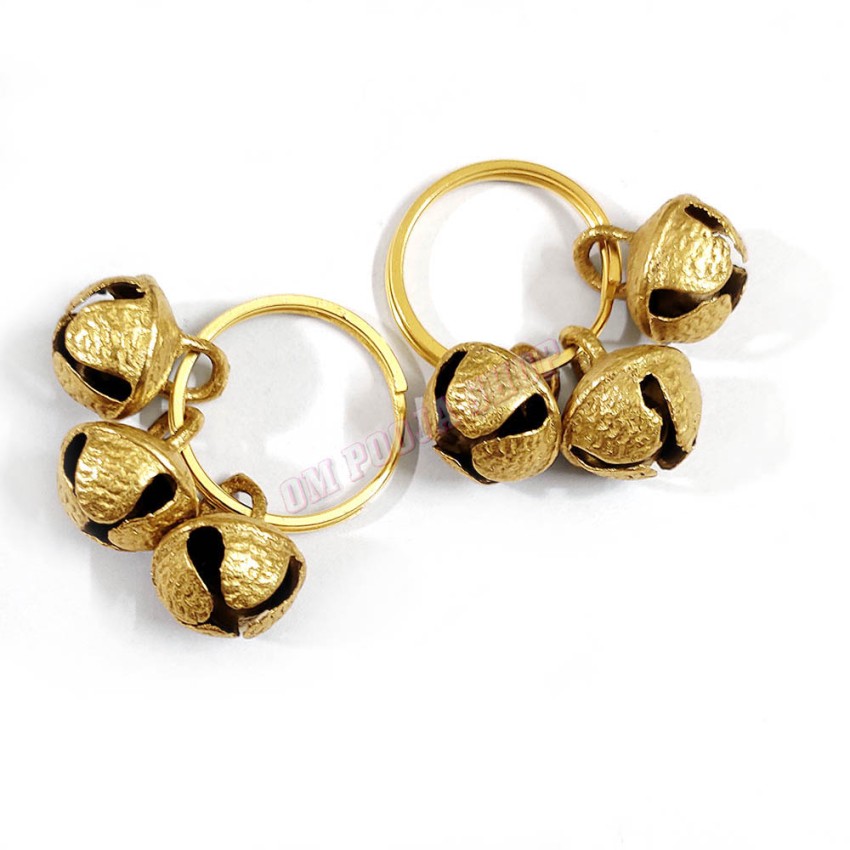 Ghungroo Kadi Fingers for Puja Aarti Hand Finger Clapping Ring Cymbals Set Pair