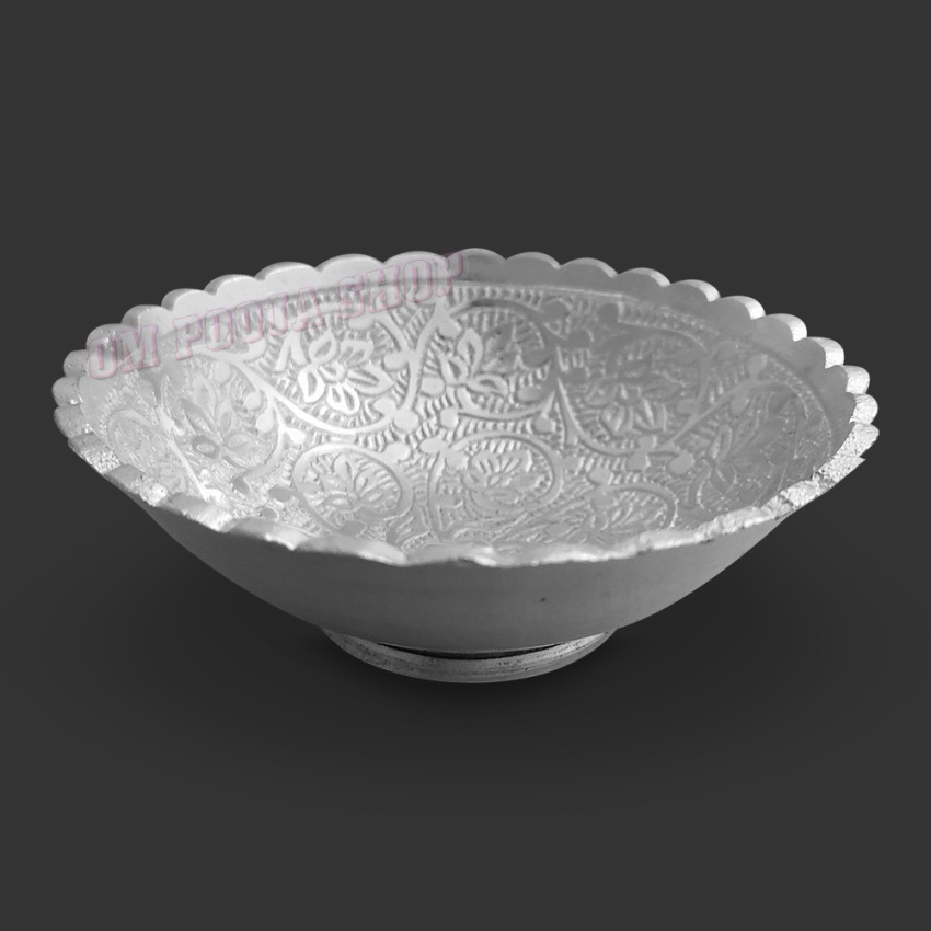 Designer Prasad Bowl in German Silver - Size 3.75 inches