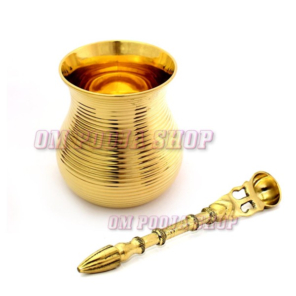 Set Of 2 Brass Traditional Vilakku For Pooja Set – Sundari Silks