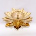 Lotus Diya in Brass for Temple Decor