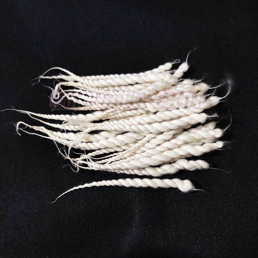 White Crimp Cotton Wick (Diya Batti) - 54 pcs