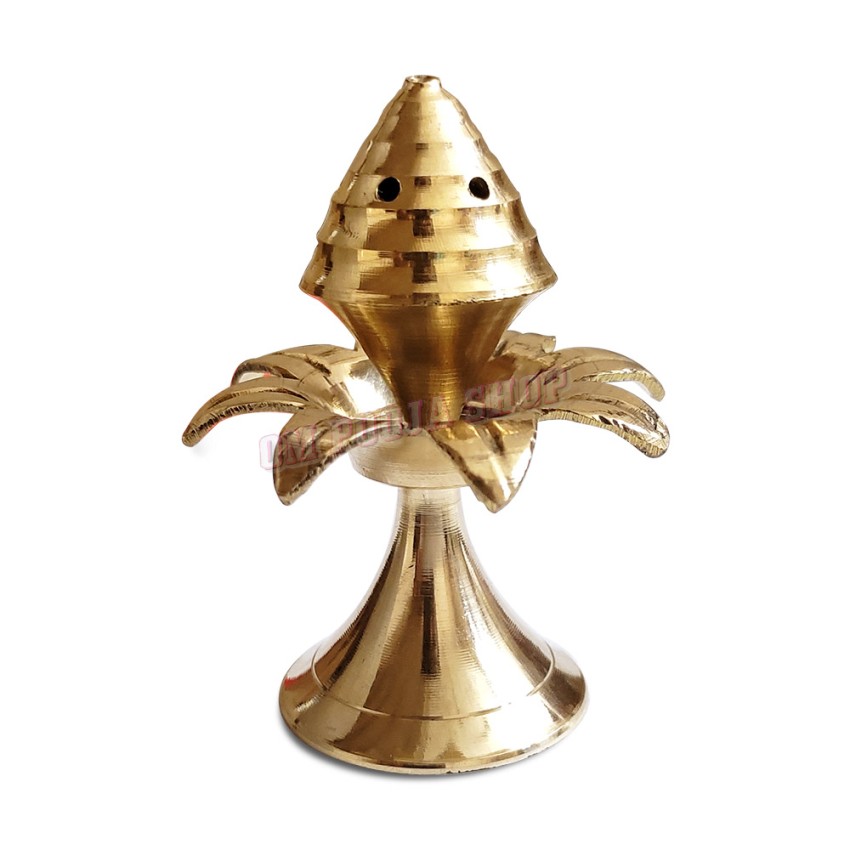 Kalash Shaped Golden Incense Stick (Agarbatti) Stand in Brass