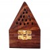 Wooden Pyramid Style Dhoop Burner (Holder) With Base Square and top Cone Shape