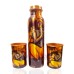 Radha Krishna Printed Pure Copper Bottle and Glass Set