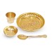 Plate Bowl Glass Spoon Set in Brass - 5 inch