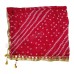 Jaipuri Rajasthani Bandhani Women Silk Dupatta with Gota Work and Latkan