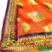 Golden Peacock Feather Chunri Dupatta - Size: 12x18 inches