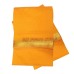 Orange Color Dhoti With Angavastram - Pure Silk and Golden Border 