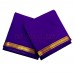 Perpal Color Dhoti With Shawl in Silk with Golden Border