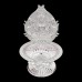 Leaf Shape Laxmi Diya Lamp in Pure Silver - Size: 3 x 2 inches