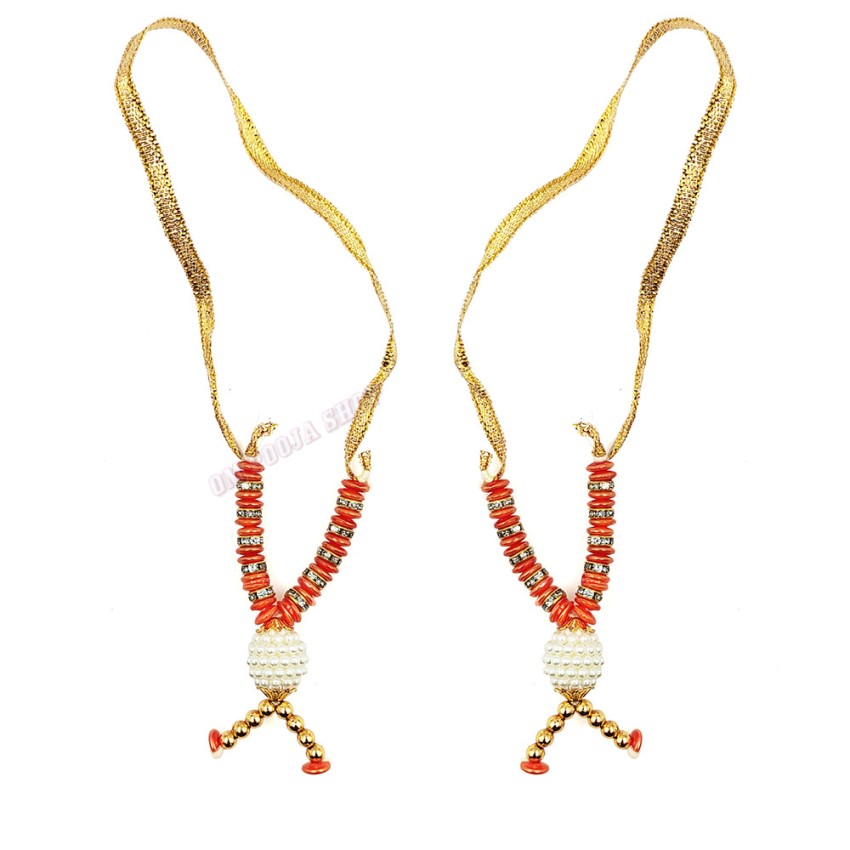 Multi Color Small Mala/Haar for God and Goddess for Murti set of 2