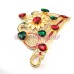 Golden Crown Mukut with Multi Color Stone - Size- 3.5 x 4.5 inches