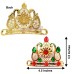 Golden Crown Mukut with Multi Color Stone - Size- 3.5 x 4.5 inches