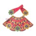 Multi Colorful Flower Embroidered Lehenga and Dupatta for Goddess set Size - 6 inches