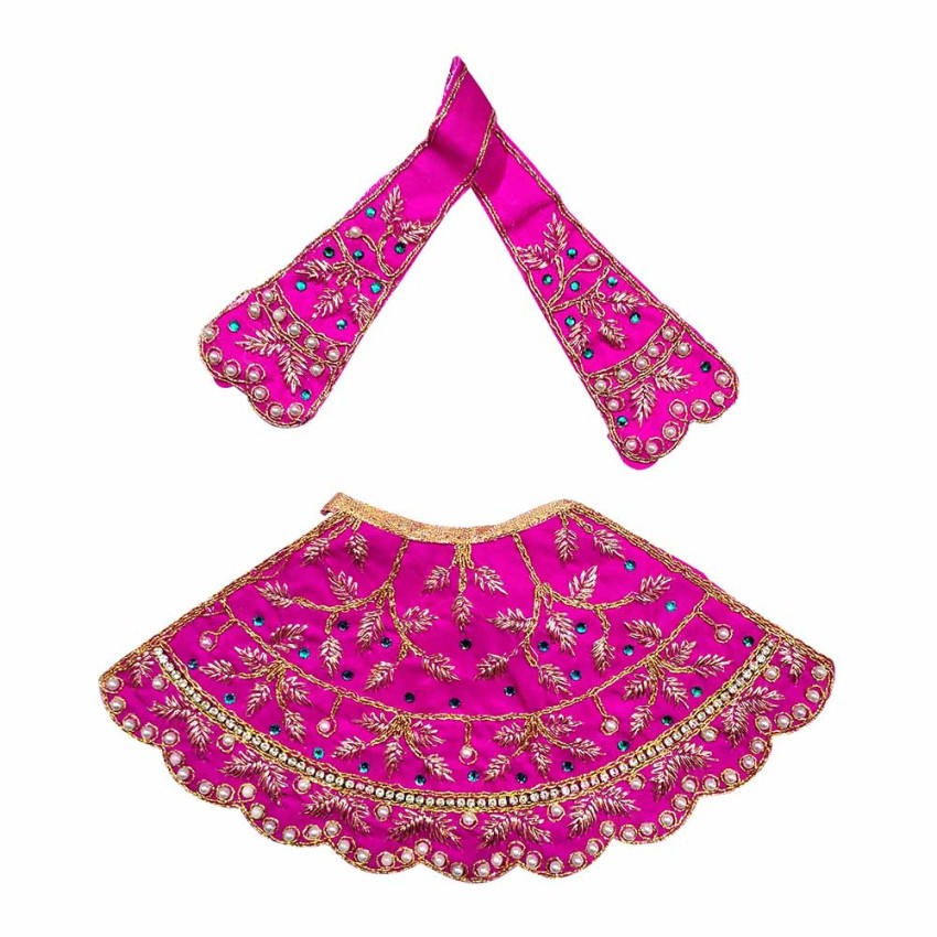 Mata Ka Embroidered Lehenga and Dupatta Dress  - 4 to 5 inches