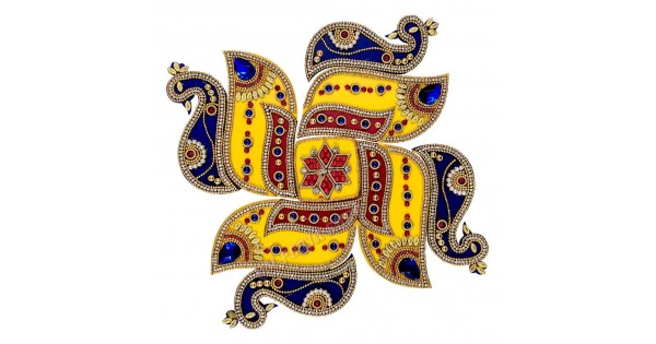 Lakshmi Feet Hindu Sacred and Auspicious Gold Foil Rangoli Art