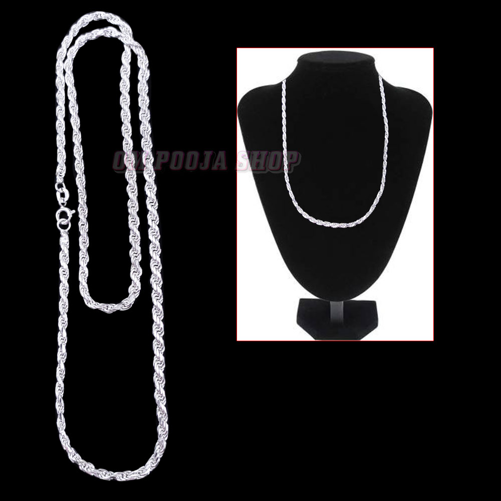 Rope & Box Chain Necklace in Silver