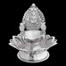 Gajalakshmi Diya on Lotus in Pure Silver