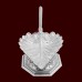 Leaf Aarti Diya in Pure Silver SIze: 1.75 x 1.75 x 3.4 inches