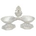 Pearl Shell Design Lakshmi Vilakku Oil Lamp in Silver