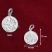 Ambe Mata Round Pendant in Pure Silver & Pure Gold - Size: 19x23 mm