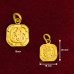 Sanatan AUM Designer Square Shape Pendant in Pure Silver & Pure Gold - Size: 16x20 mm